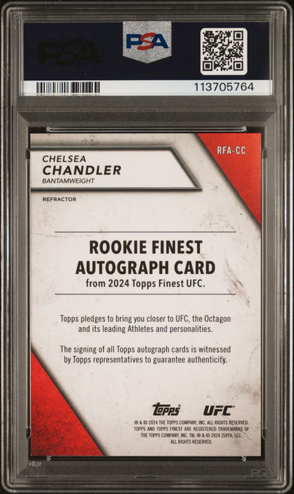2024 Topps Finest UFC Chelsea Chandler auto refractor /99 PSA 8/10