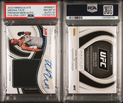 2023 Panini Immaculate Miesha Tate premium patch/auto PSA 8/10