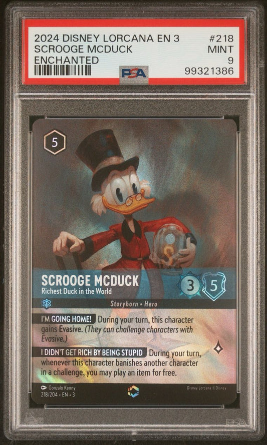 2024 Disney Lorcana EN3 Scrooge McDuck ENCHANTED PSA 9