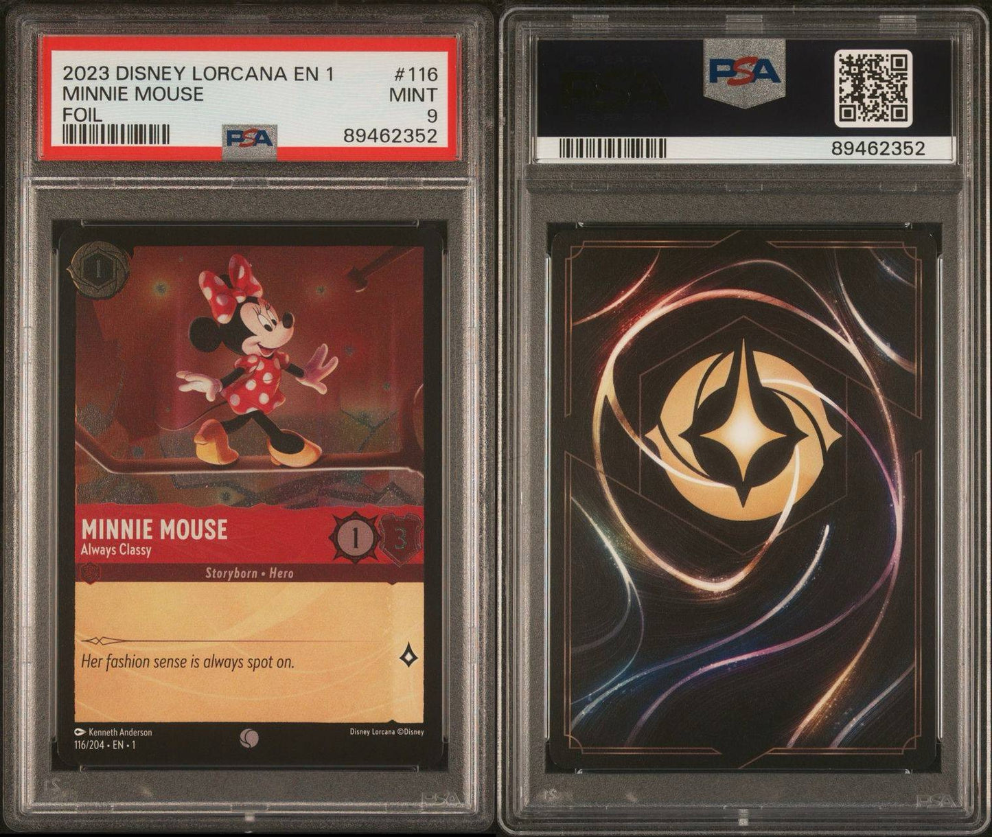 2023 Disney Lorcana EN1 Minnie Mouse PSA 9
