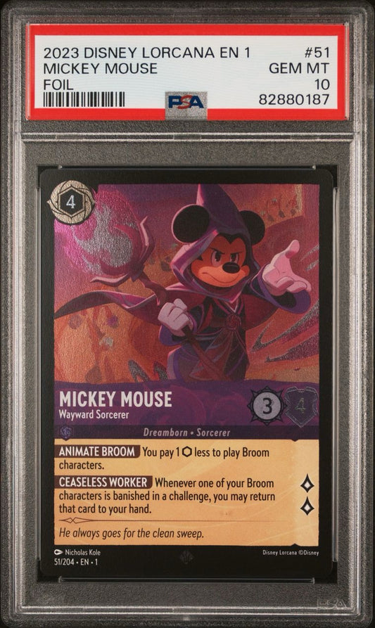 2023 Disney Lorcana EN1 Mickey Mouse Foil PSA 10