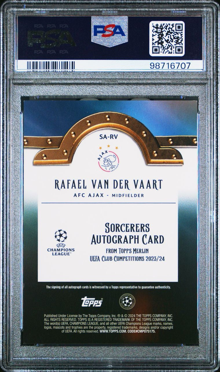 2023-24 Topps Merlin UCC Rafael Van Der Vaart AUTO PSA 9