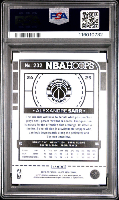 2024 Hoops Alexandre Sarr Wizards ROOKIE PSA 9