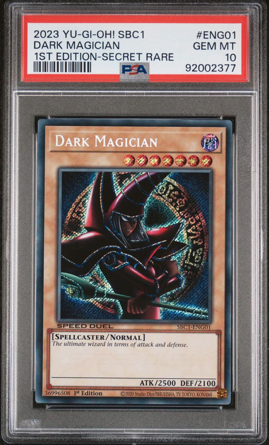 2023 Dark Magician 1st Edition Secret Rare SBC1 PSA 10