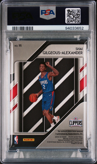 2018 Panini Prizm Shai Gilgeous Alexander sensational swatches PSA 9