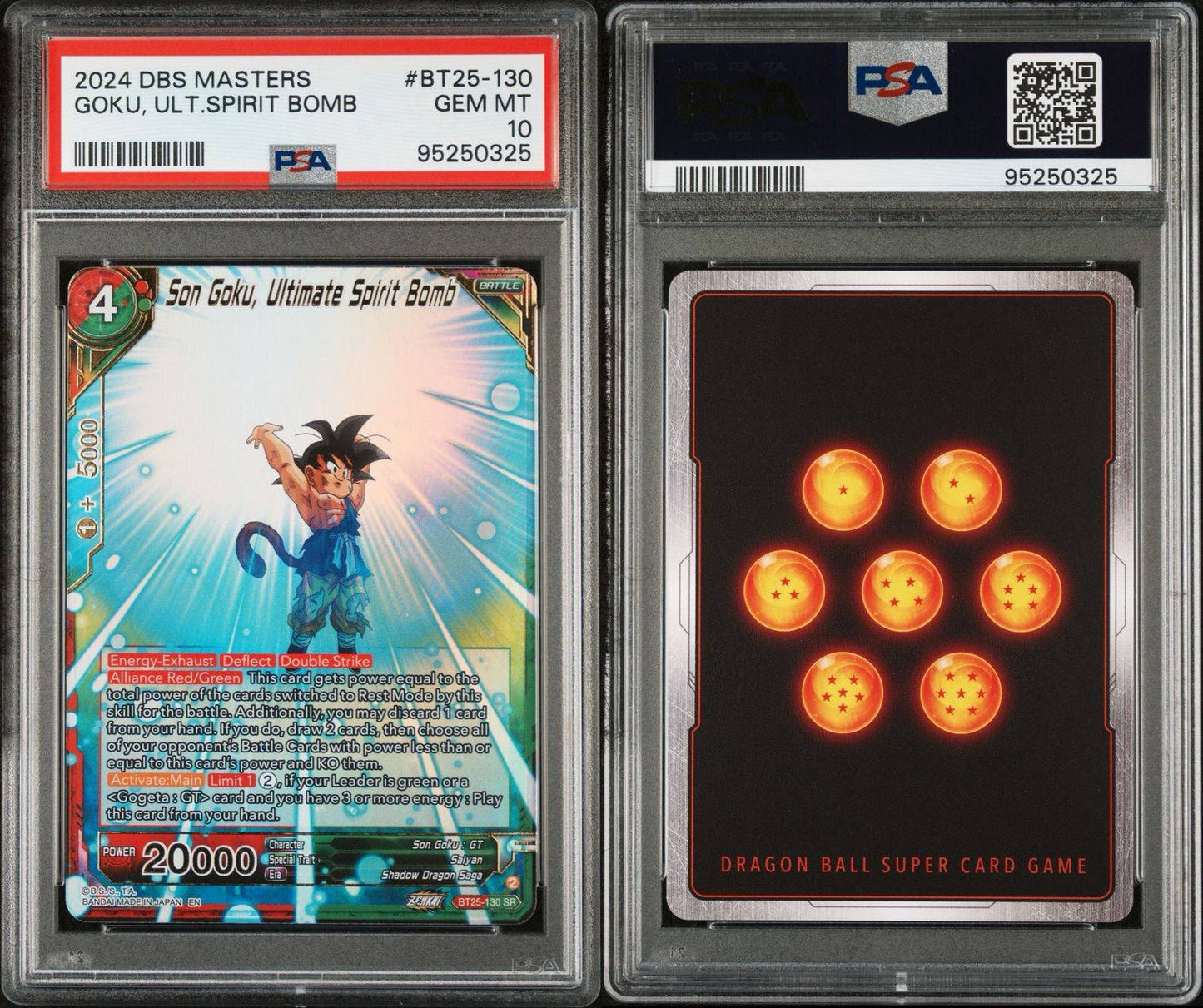 2024 DBS Masters Goku Ultimate Spirit Bomb PSA 10