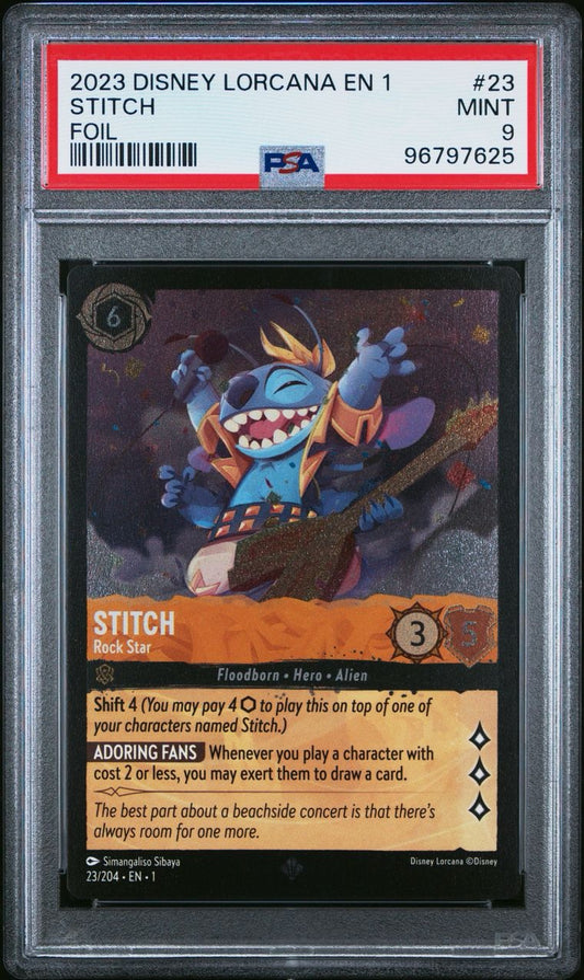 2023 Disney Lorcana EN1 Stitch FOIL PSA 9