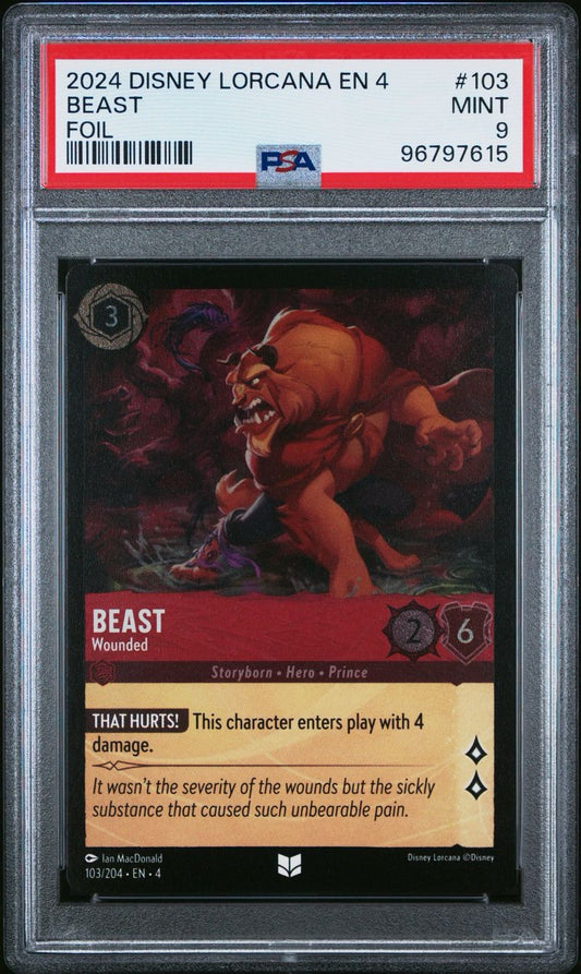2024 Disney Lorcana EN4 Beast FOIL PSA 9