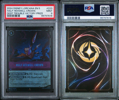 2024 Disney Lorcana EN5 Half Hexwell Crown Deep Trouble Victory Prize PSA 9