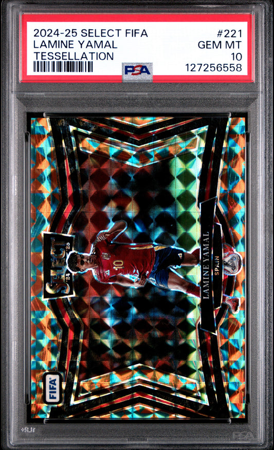 2024 Panini Select FIFA Lamine Yamal TESSELATION PSA 10 /15 POP 1