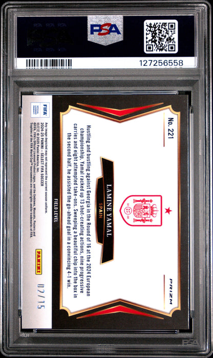 2024 Panini Select FIFA Lamine Yamal TESSELATION PSA 10 /15 POP 1