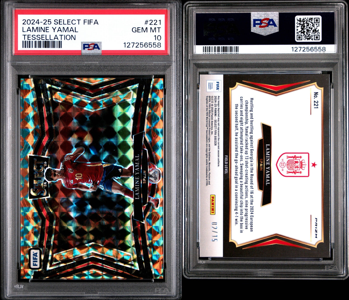 2024 Panini Select FIFA Lamine Yamal TESSELATION PSA 10 /15 POP 1