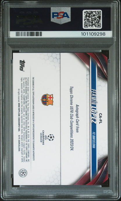 2023-24 Topps Chrome UCC Fermin Lopez AUTO PSA 9