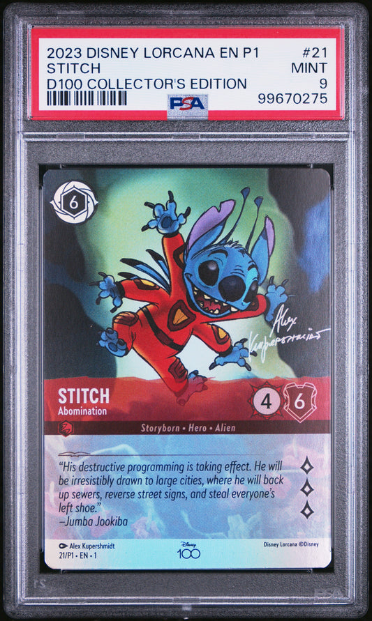 2023 Disney Lorcana EN P1 Stitch D100 Collector’s Edition PSA 9