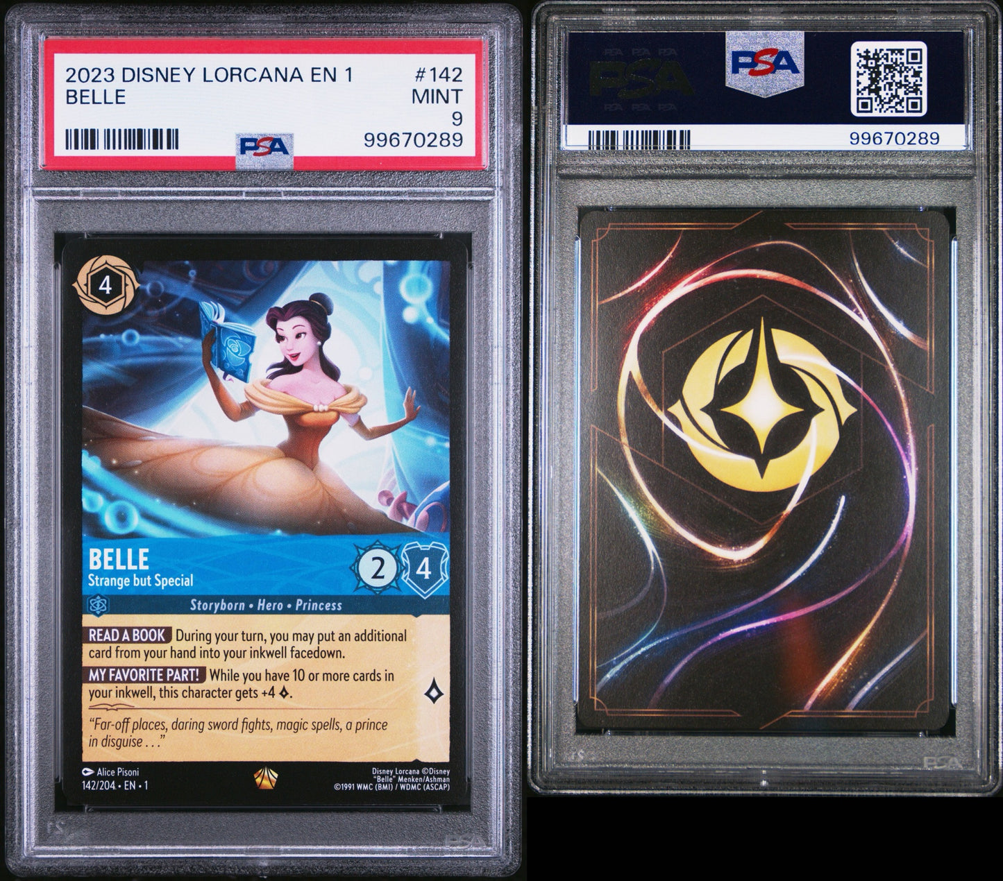 2023 Disney Lorcana EN1 Belle PSA 9