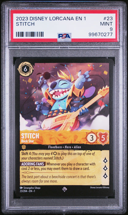 2023 Disney Lorcana EN1 Stitch FOIL PSA 9