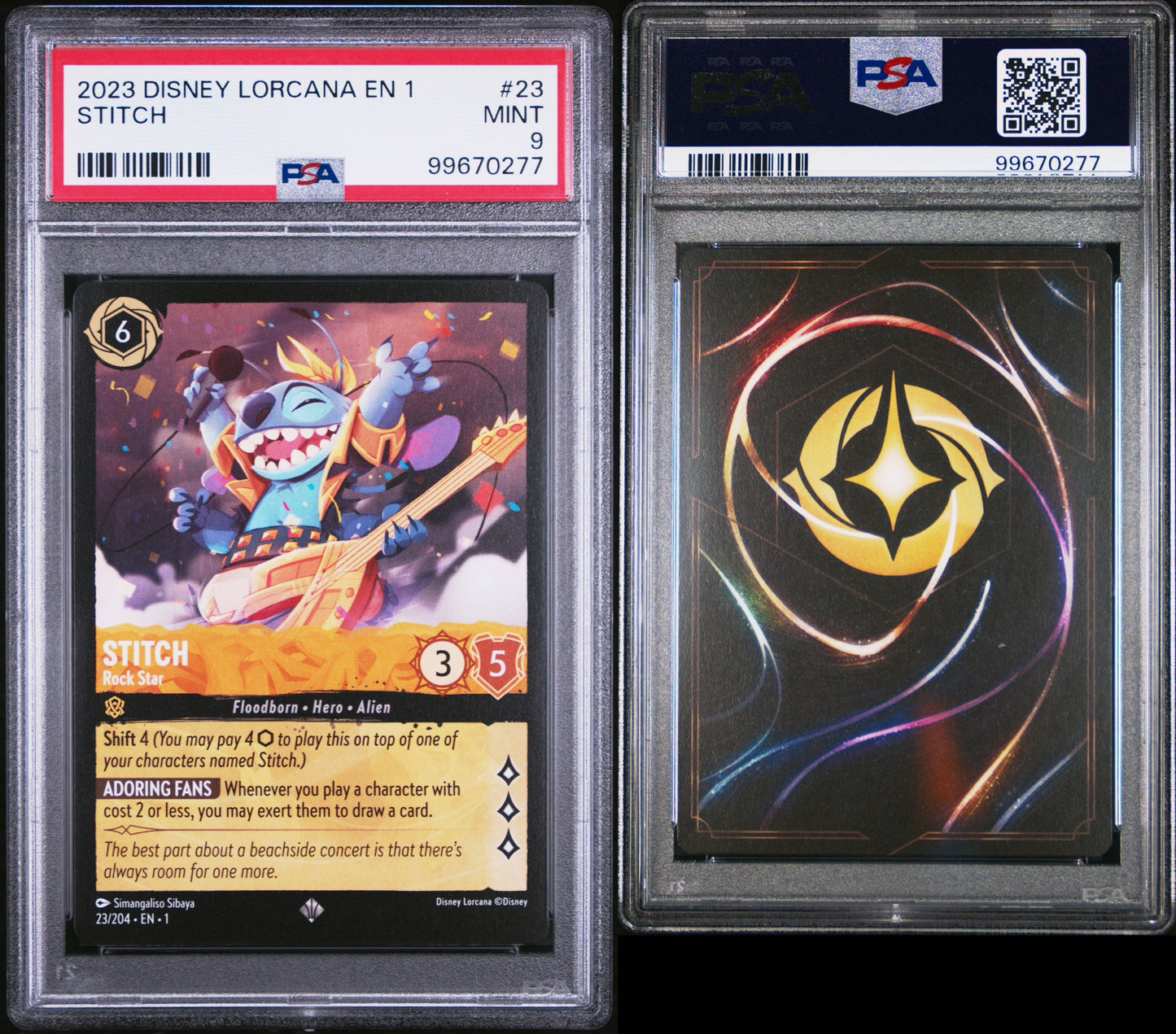 2023 Disney Lorcana EN1 Stitch FOIL PSA 9