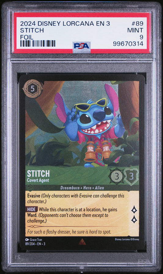 2024  Disney Lorcana EN3 Stitch FOIL PSA 9