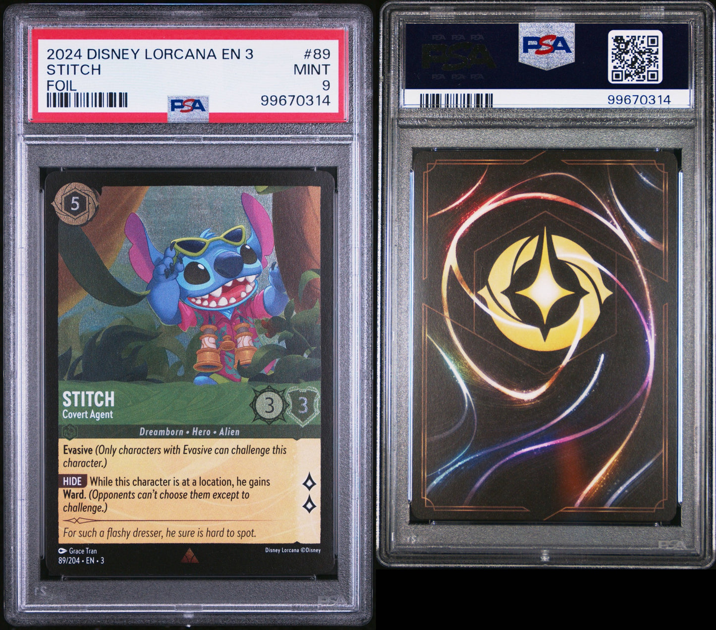 2024  Disney Lorcana EN3 Stitch FOIL PSA 9