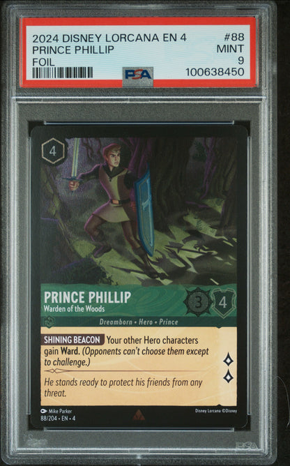 2024 Disney Lorcana EN4 Prince Phillip FOIL PSA 9