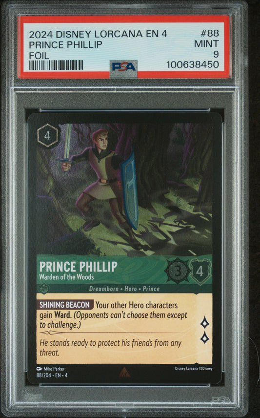 2024 Disney Lorcana EN4 Prince Phillip FOIL PSA 9