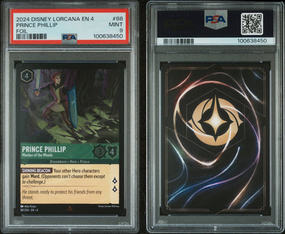2024 Disney Lorcana EN4 Prince Phillip FOIL PSA 9