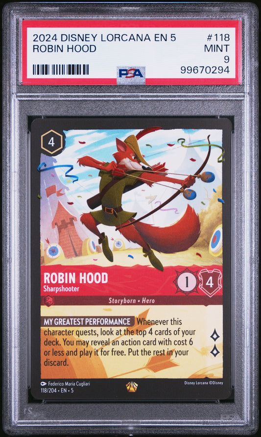 2024 Disney Lorcana EN 5 Robin Hood PSA 9