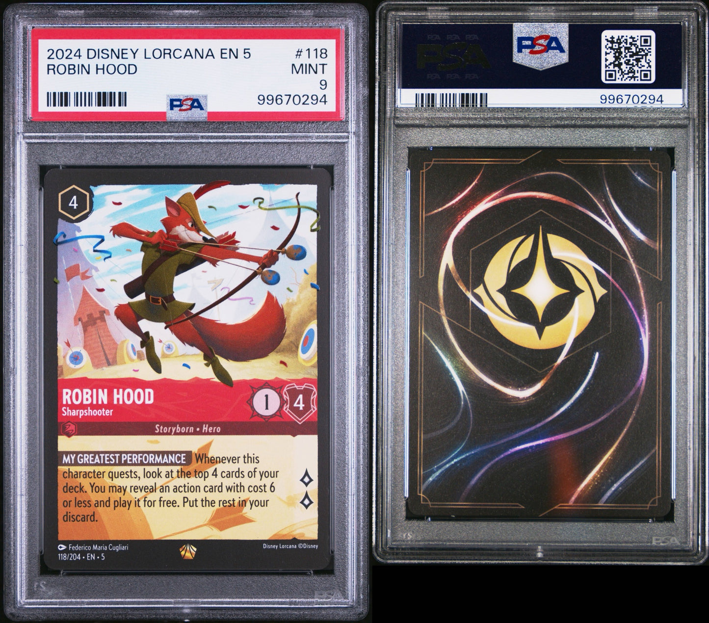 2024 Disney Lorcana EN 5 Robin Hood PSA 9