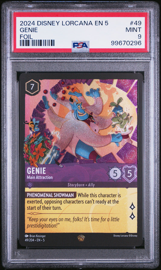2024 Disney Lorcana EN5 Genie Foil PSA 9