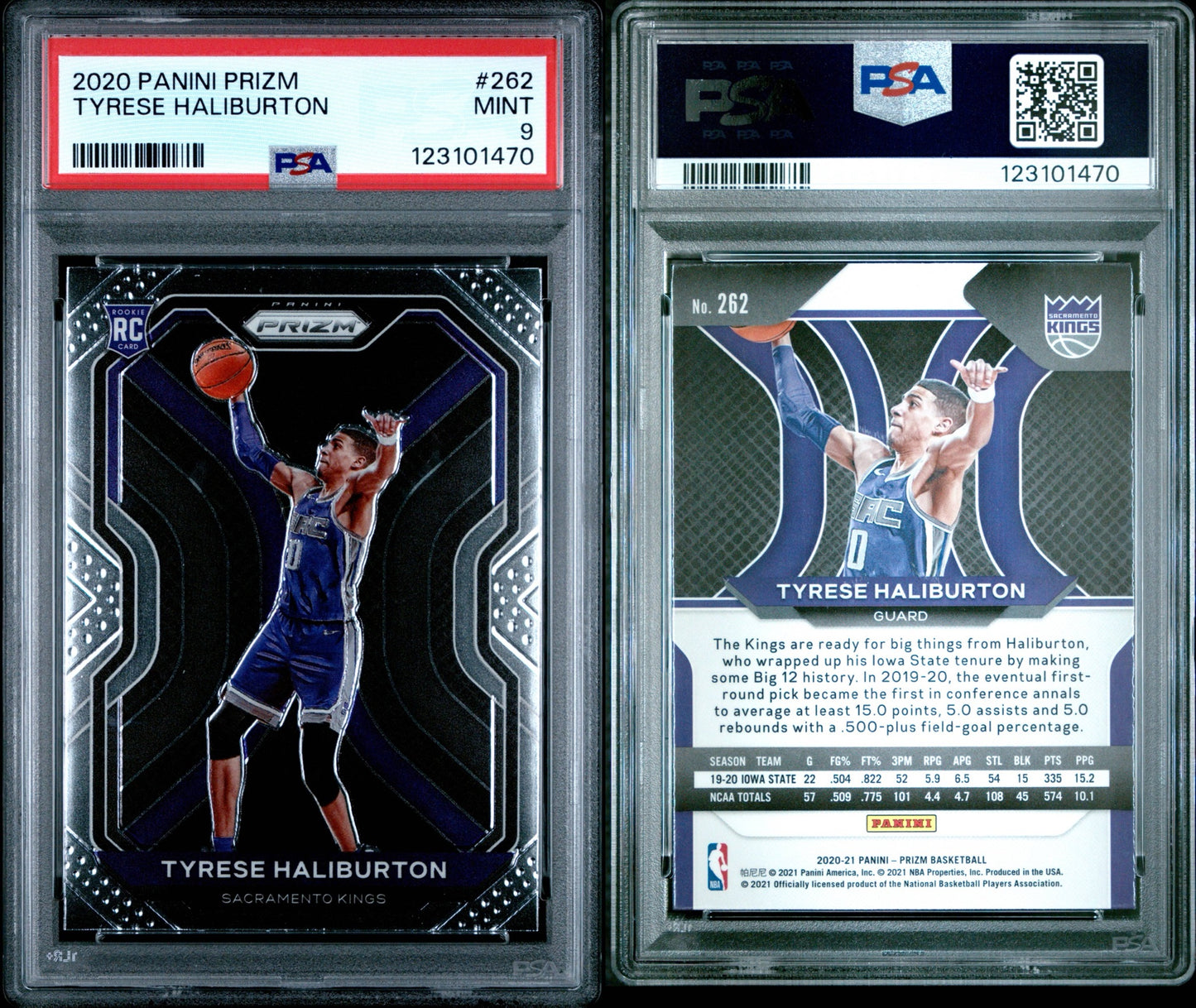 2020 Panini Prizm Tyrese Haliburton PSA 9