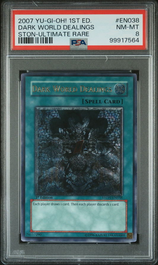 2007 Yu-Gi-Oh Dark World Dealings 1st ed. ULTIMATE RARE PSA 8