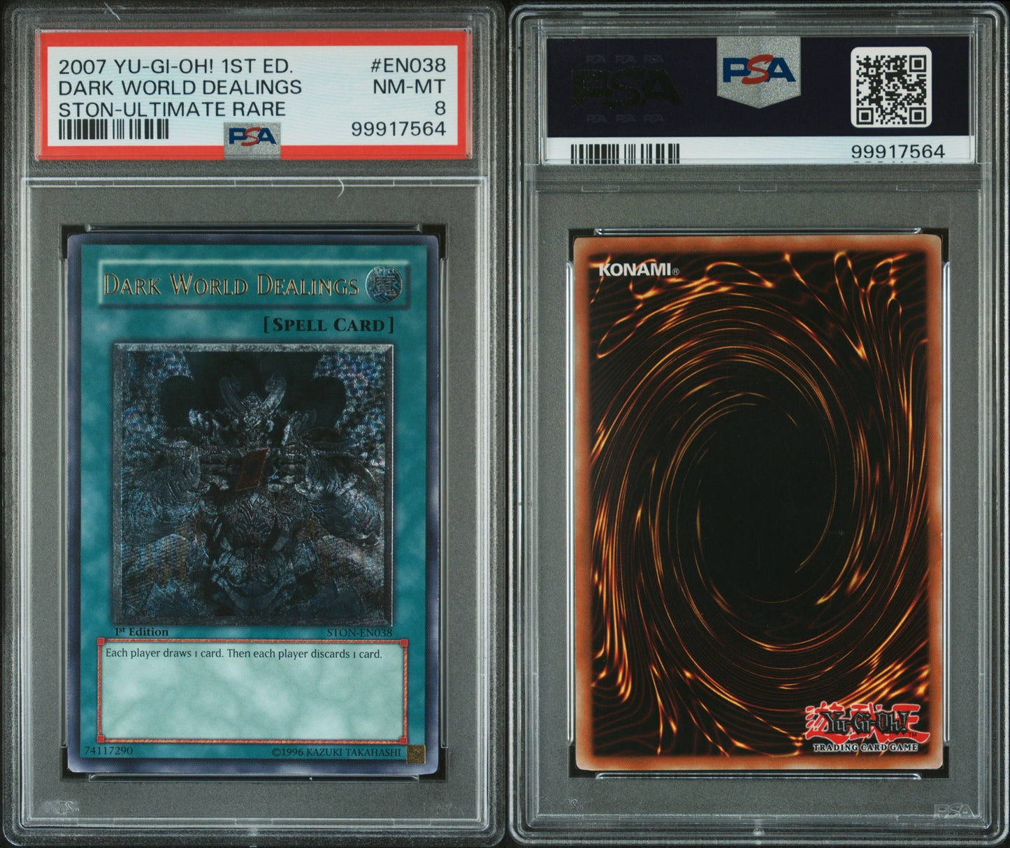 2007 Yu-Gi-Oh Dark World Dealings 1st ed. ULTIMATE RARE PSA 8
