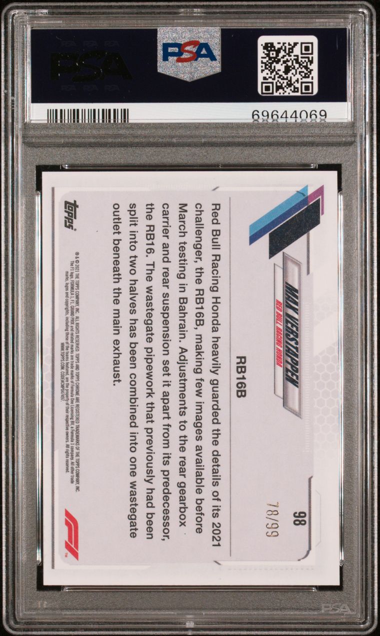 2021 Max Verstappen Green Wave Refractor 78/99 PSA 9