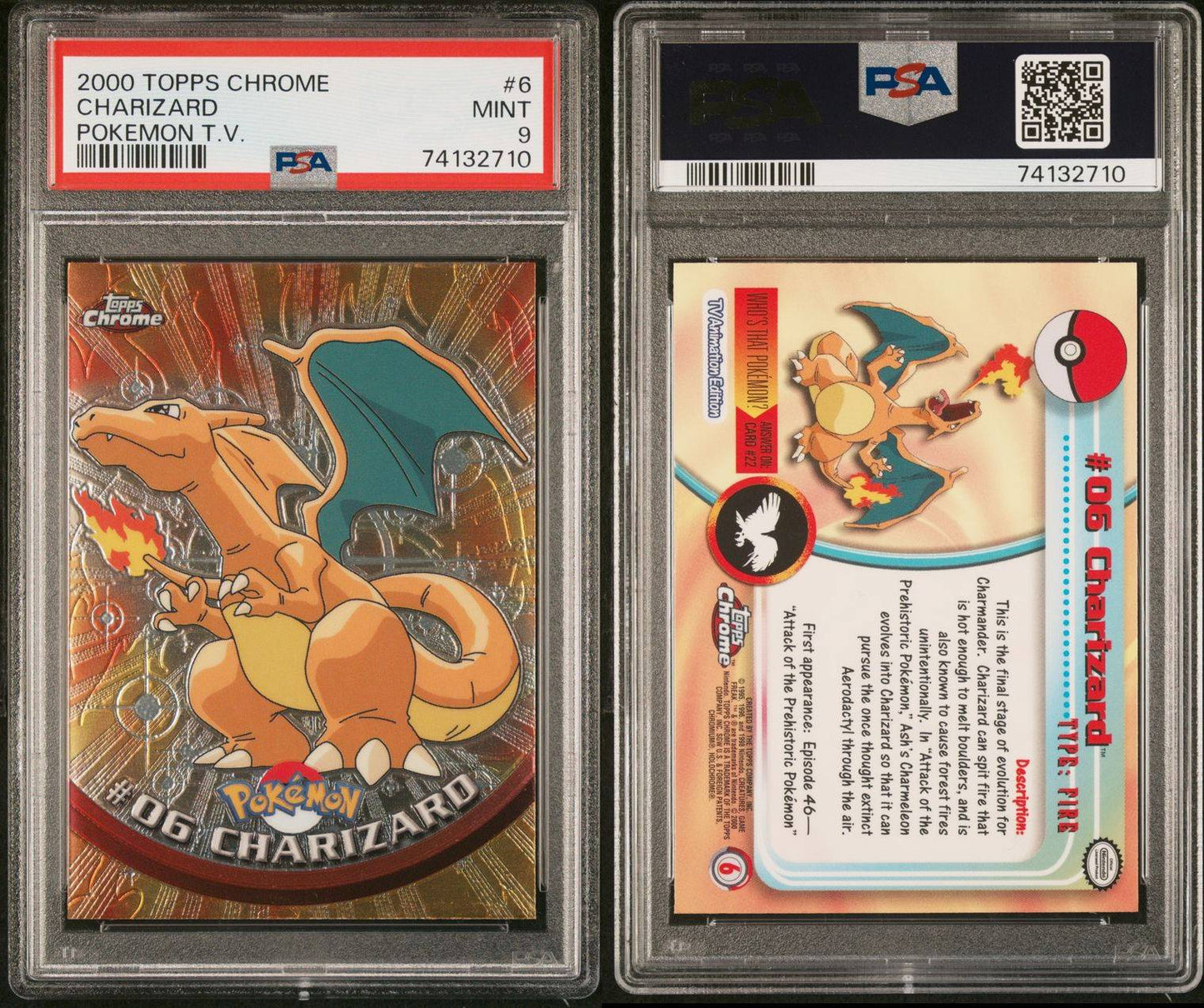2000 Topps Chrome Charizard PSA 9