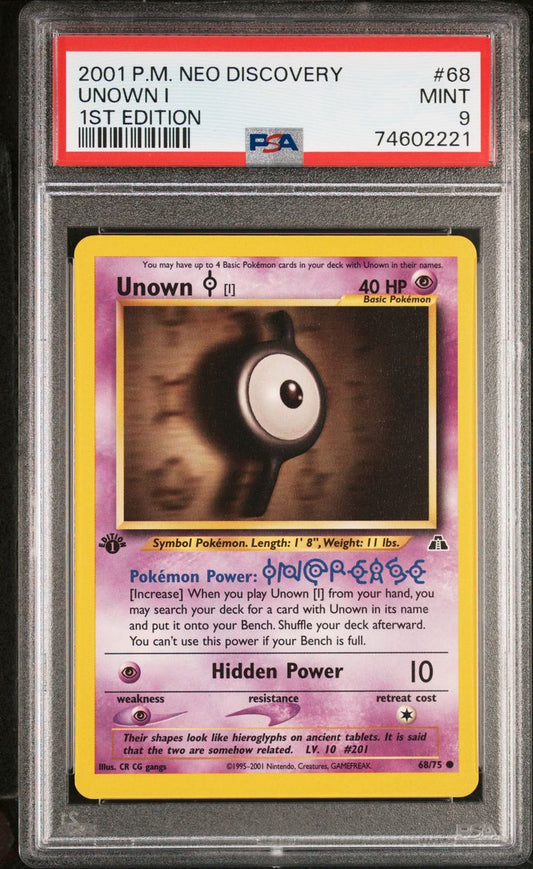 2001 Unown I 1st Edition PSA 9