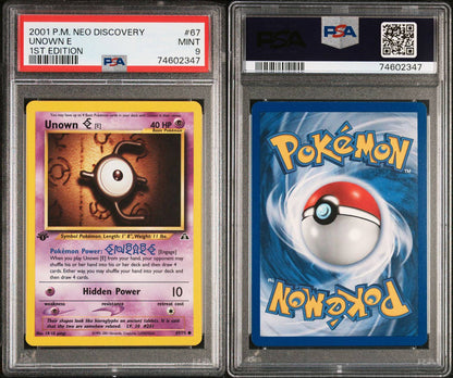 2001 Unown E 1st Edition PSA 9