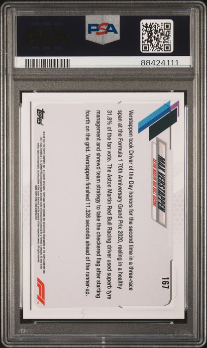 2021 Topps Chrome F1 Max Verstappen PSA 10