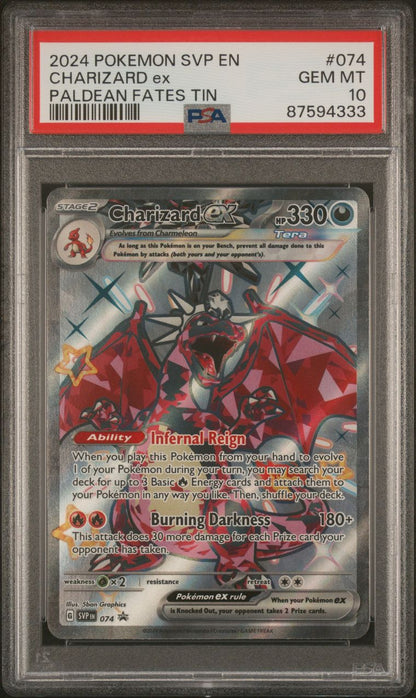 2024 Charizard Paldean Fates Tin PSA 10