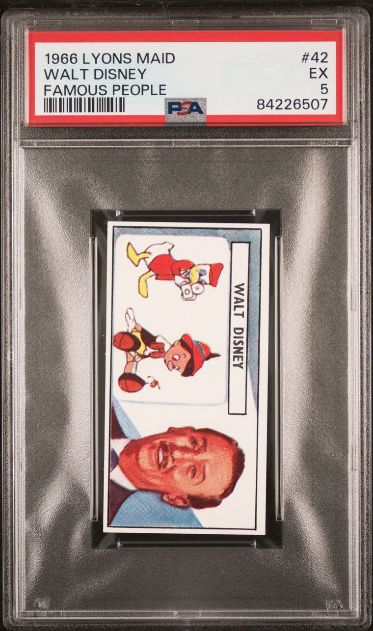 1966 Lyons Maid Famous People Walt Disney PSA 5