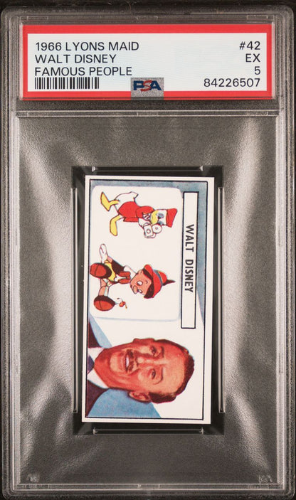 1966 Lyons Maid Famous People Walt Disney PSA 5