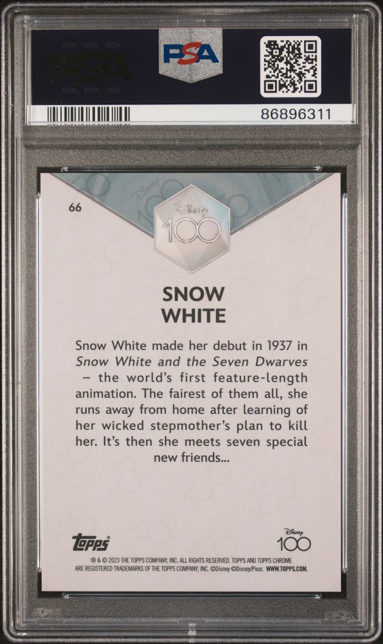 2023 Disney100 Topps Chrome Snow White Pink 073/399 PSA 9