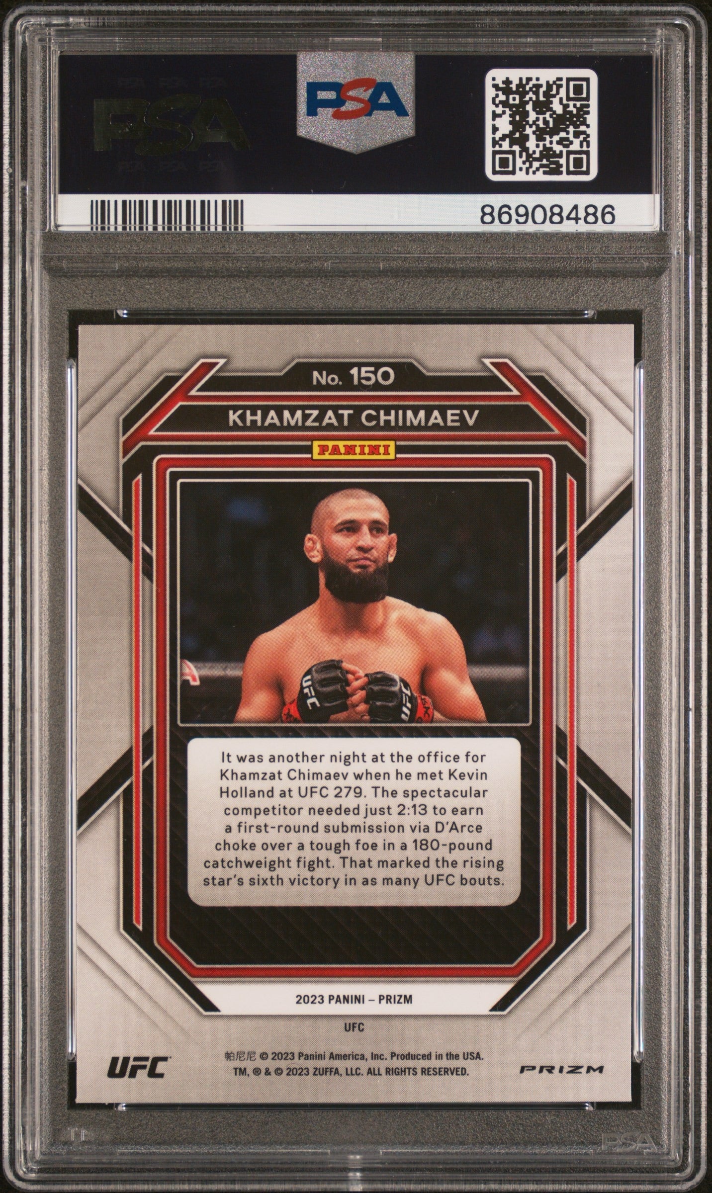 2023 PRIZM UFC Khamzat Chimaev ICE PSA 9