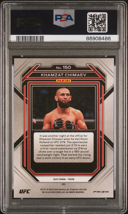 2023 PRIZM UFC Khamzat Chimaev ICE PSA 9