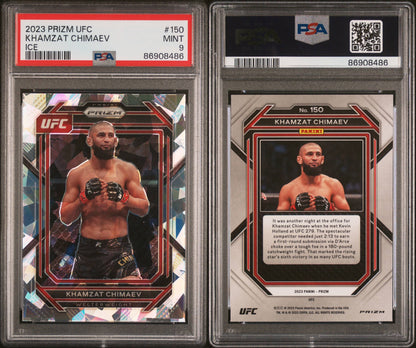 2023 PRIZM UFC Khamzat Chimaev ICE PSA 9