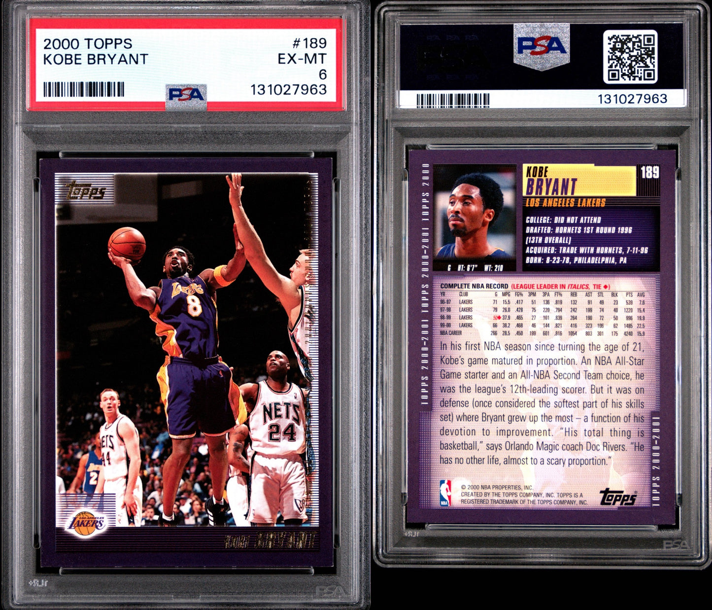2000 Topps Kobe Bryant PSA 6