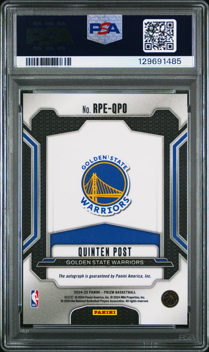 2024 Prizm Quitin Post AUTO Rookie Penmanship PSA 8