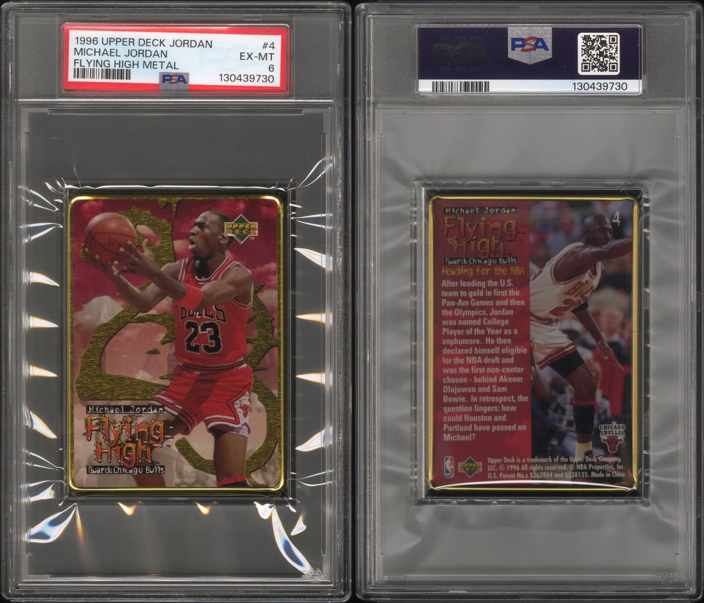 1996 Upper Deck Michael Jordan flying high METAL PSA 6 FAT OVERSIZED SLAB