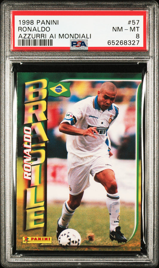 1998 Panini Ronaldo Azzurri AI Mondiali PSA 8