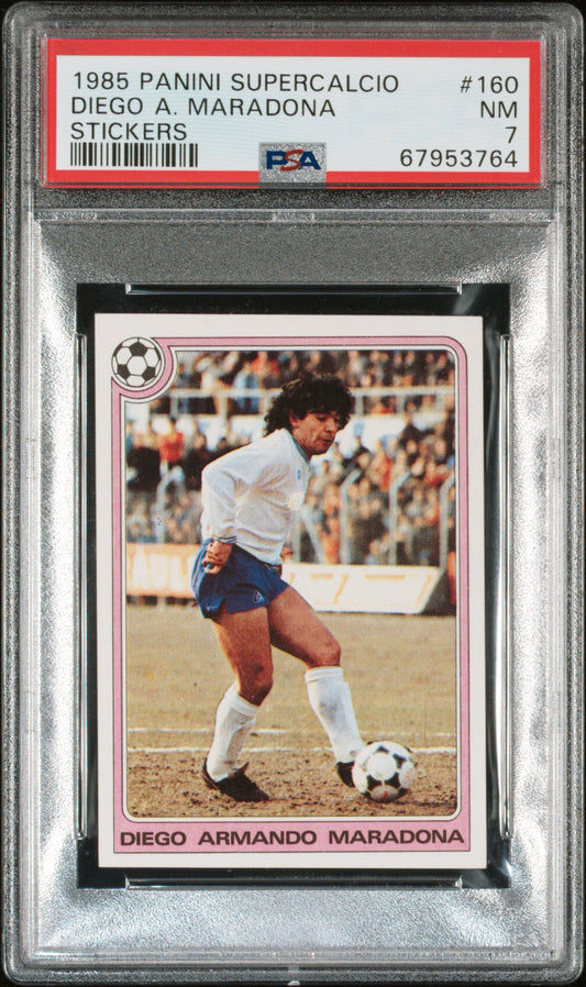 1985 Panini Supercalcio Diego A. Maradona PSA 7
