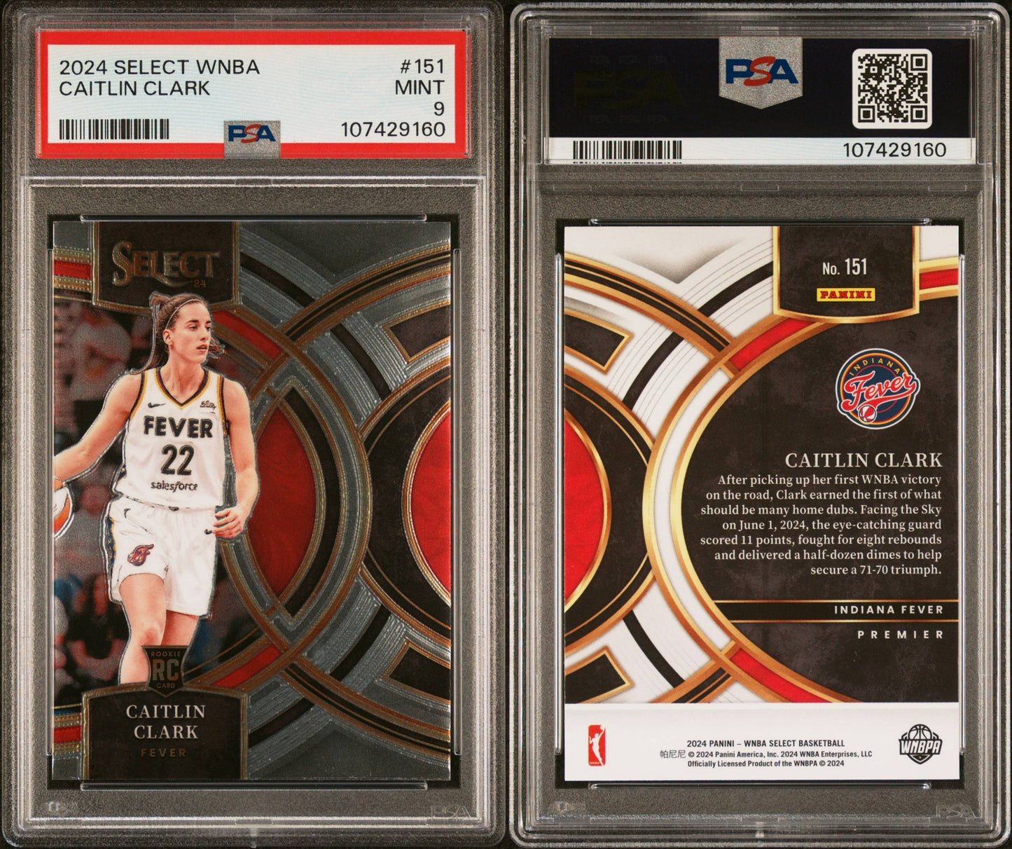 2024 Select WNBA Caitlin Clark PSA 9